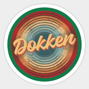 Dokken Vintage Circle Sticker